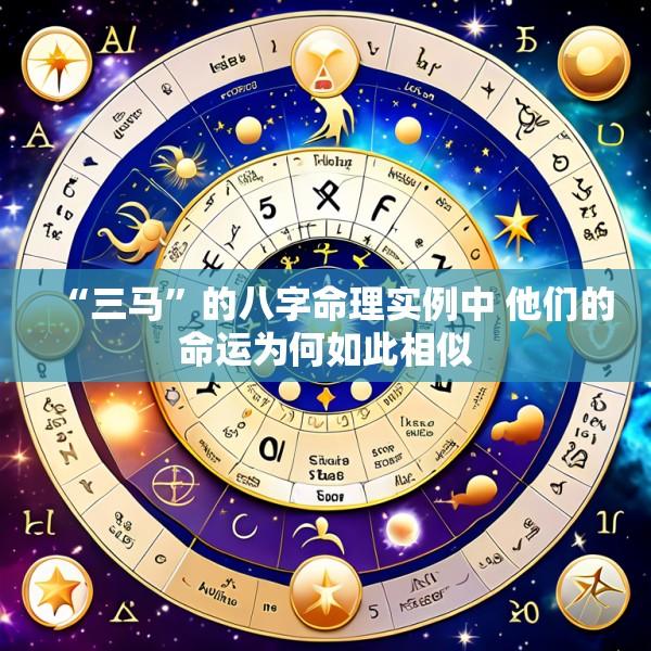 “三马”的八字命理实例中 他们的命运为何如此相似