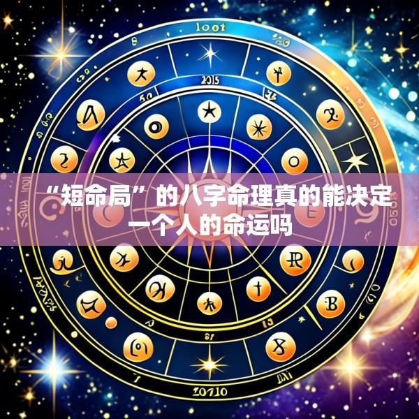 “短命局”的八字命理真的能决定一个人的命运吗