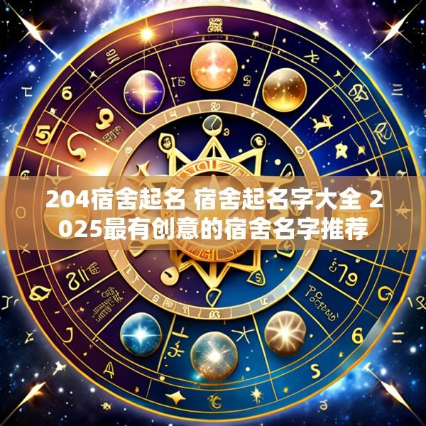 204宿舍起名 宿舍起名字大全 2025最有创意的宿舍名字推荐