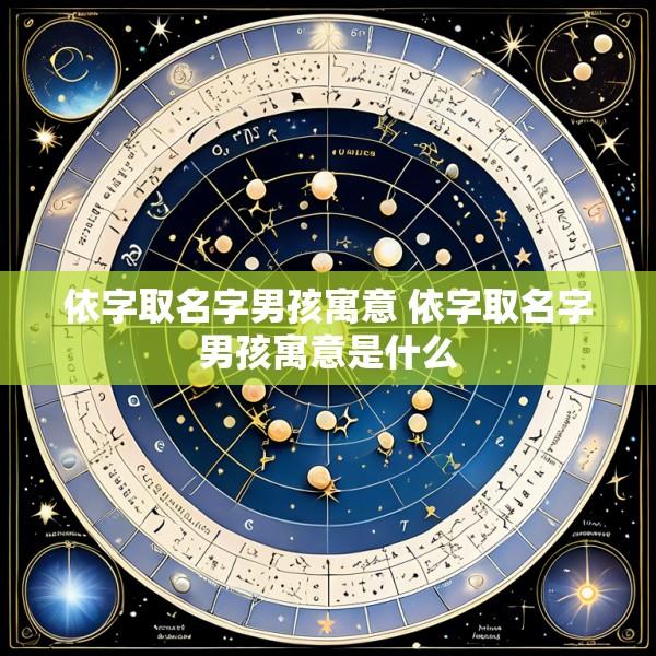 依字取名字男孩寓意 依字取名字男孩寓意是什么