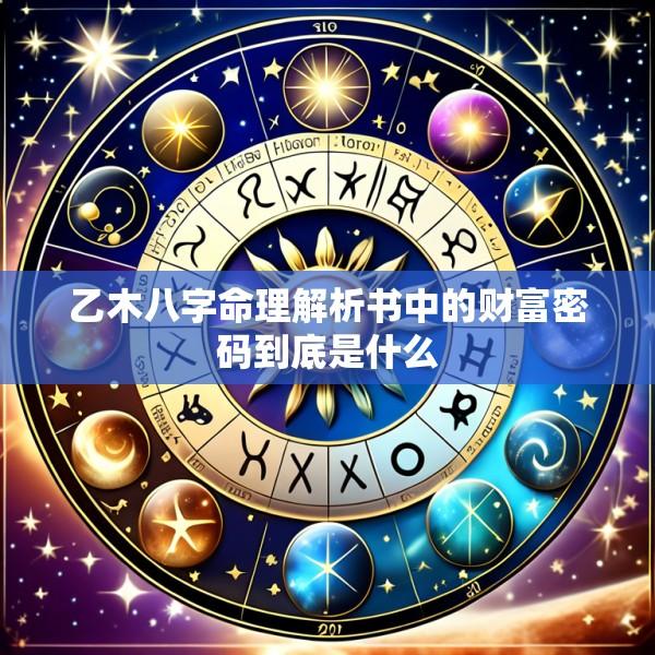 乙木八字命理解析书中的财富密码到底是什么