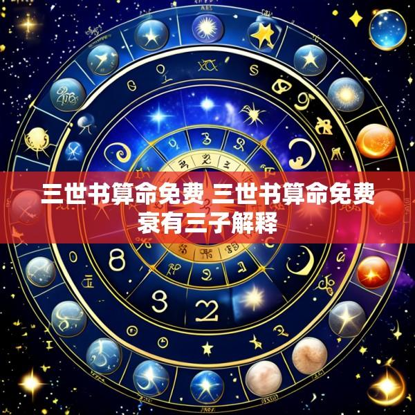 三世书算命免费 三世书算命免费衰有三子解释