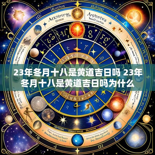 23年冬月十八是黄道吉日吗 23年冬月十八是黄道吉日吗为什么