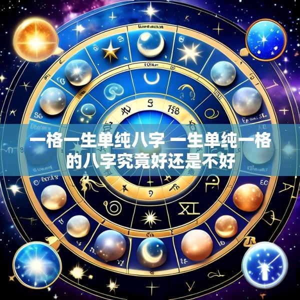 一格一生单纯八字 一生单纯一格的八字究竟好还是不好