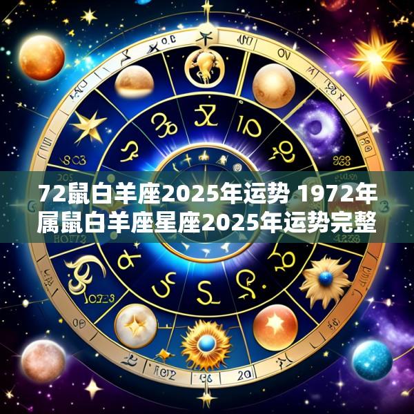 72鼠白羊座2025年运势 1972年属鼠白羊座星座2025年运势完整版