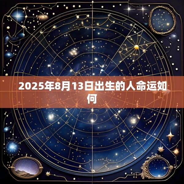2025年8月13日出生的人命运如何