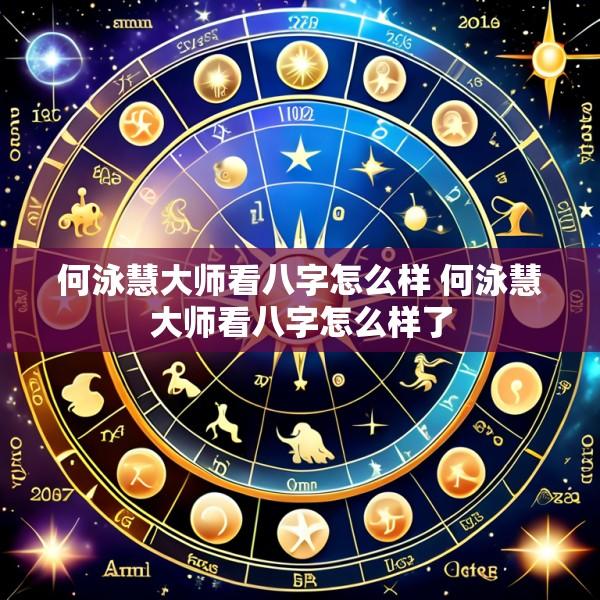 何泳慧大师看八字怎么样 何泳慧大师看八字怎么样了