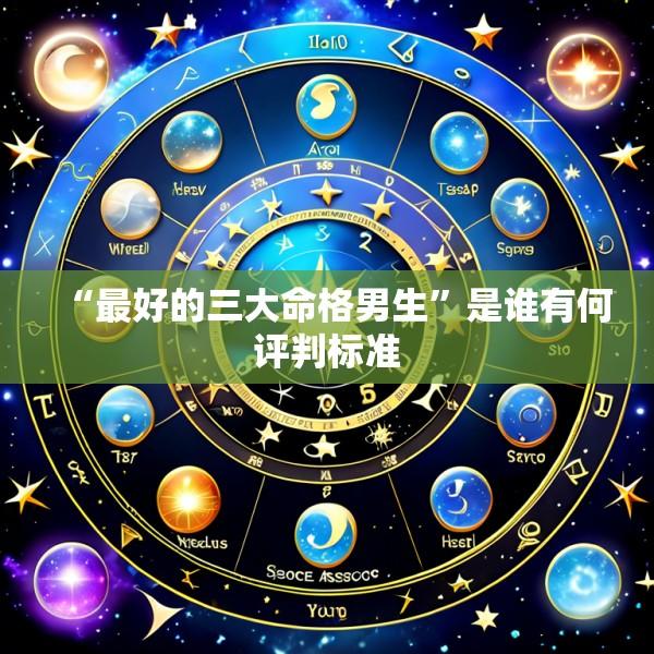 “最好的三大命格男生”是谁有何评判标准