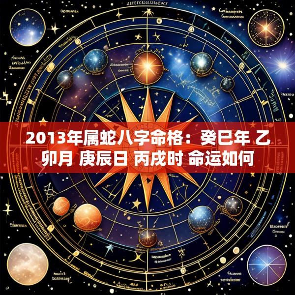 2013年属蛇八字命格：癸巳年 乙卯月 庚辰日 丙戌时 命运如何