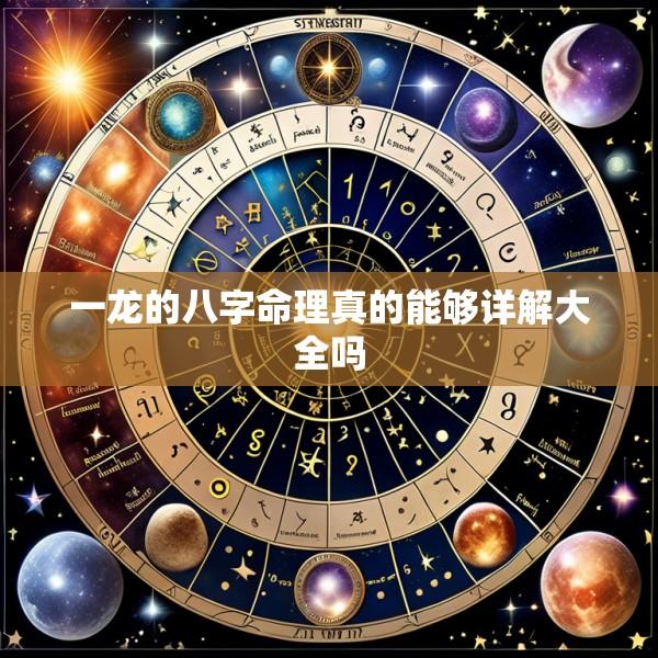 一龙的八字命理真的能够详解大全吗