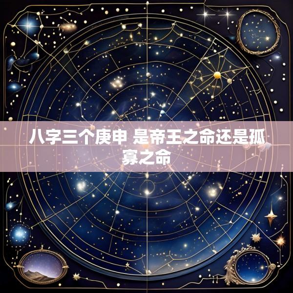 八字三个庚申 是帝王之命还是孤寡之命