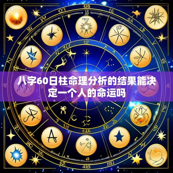 八字60日柱命理分析的结果能决定一个人的命运吗