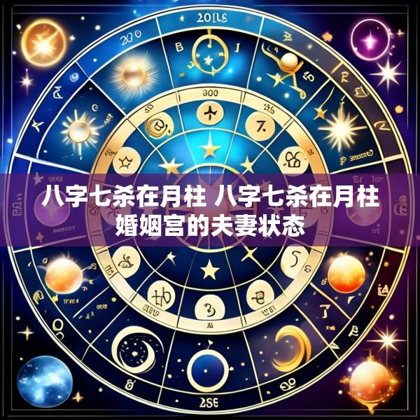 八字七杀在月柱 八字七杀在月柱婚姻宫的夫妻状态