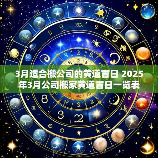 3月适合搬公司的黄道吉日 2025年3月公司搬家黄道吉日一览表