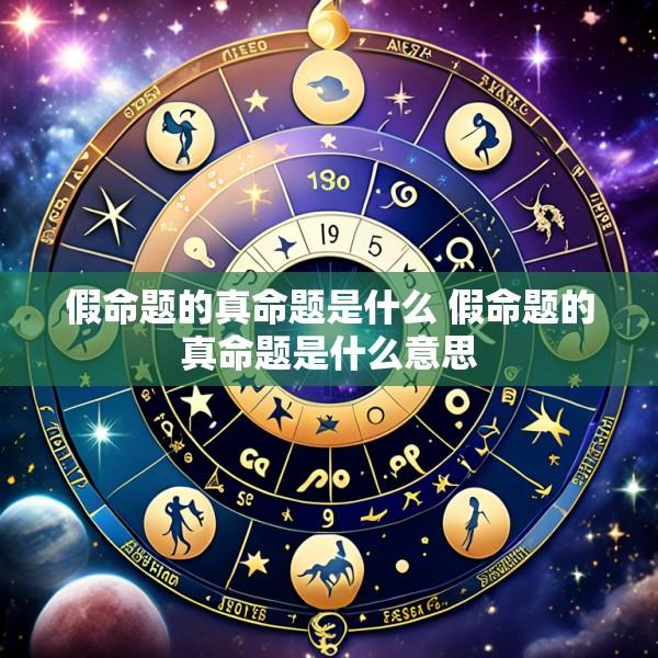 假命题的真命题是什么 假命题的真命题是什么意思