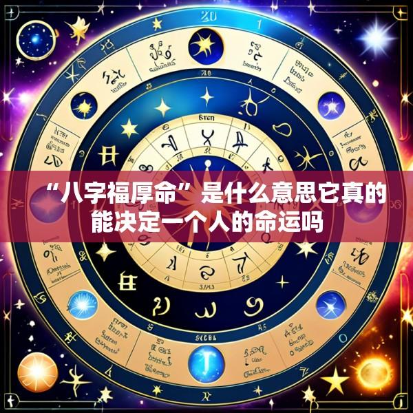 “八字福厚命”是什么意思它真的能决定一个人的命运吗