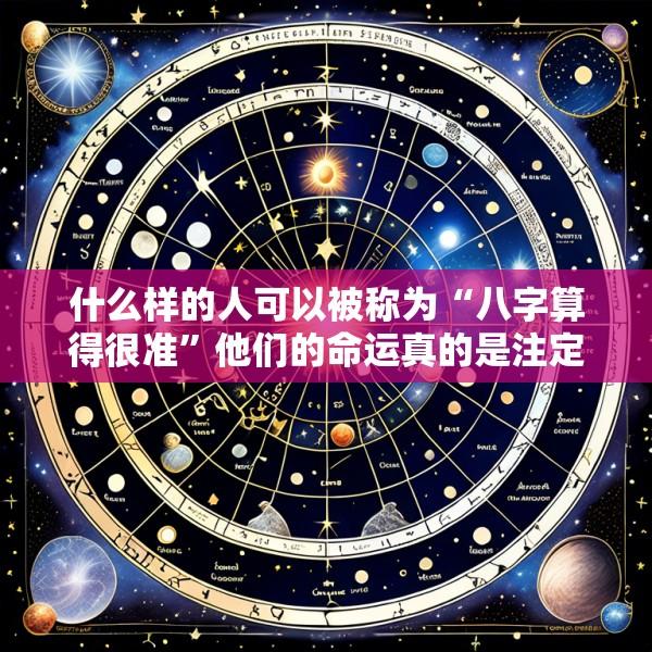 什么样的人可以被称为“八字算得很准”他们的命运真的是注定的吗
