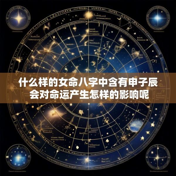 什么样的女命八字中含有申子辰 会对命运产生怎样的影响呢