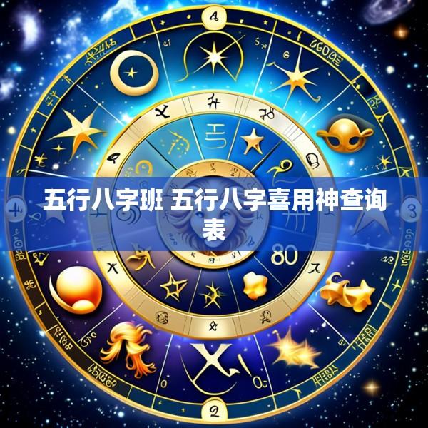 五行八字班 五行八字喜用神查询表