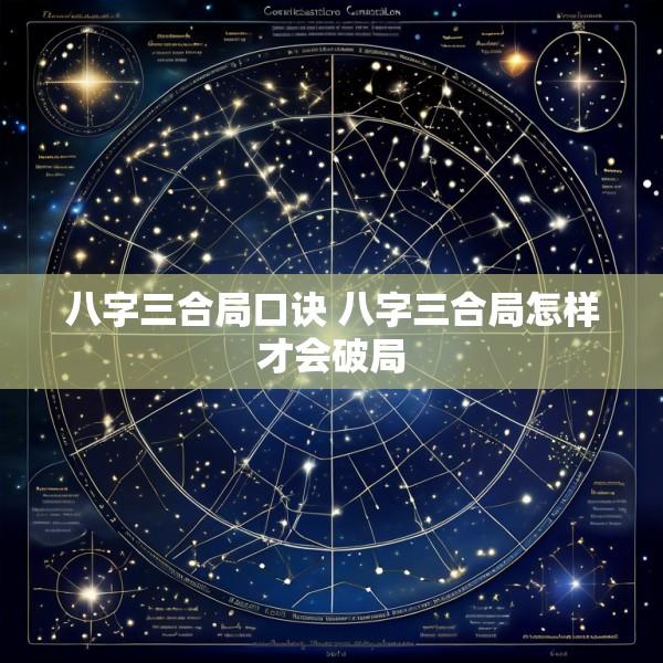 八字三合局口诀 八字三合局怎样才会破局
