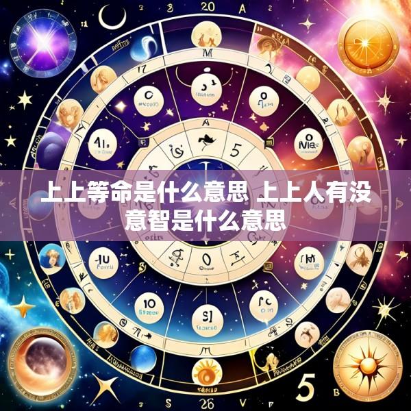 上上等命是什么意思 上上人有没意智是什么意思