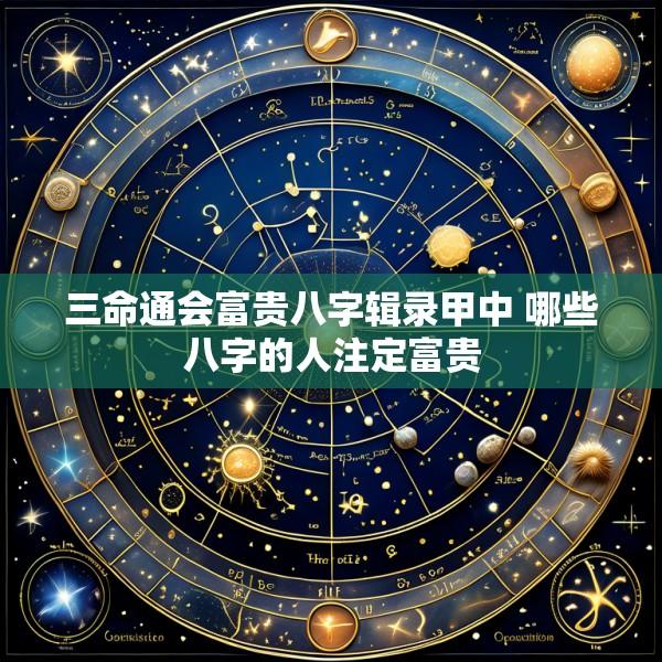 三命通会富贵八字辑录甲中 哪些八字的人注定富贵