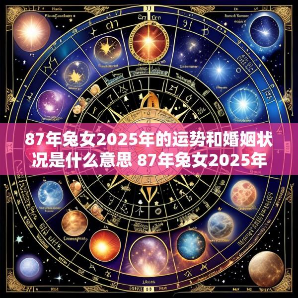 87年兔女2025年的运势和婚姻状况是什么意思 87年兔女2025年的运势和婚姻状况是什么意思啊