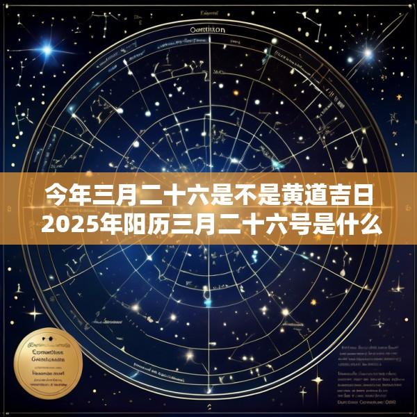 今年三月二十六是不是黄道吉日 2025年阳历三月二十六号是什么日子