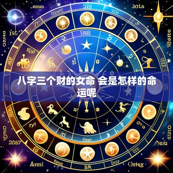八字三个财的女命 会是怎样的命运呢