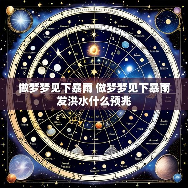 做梦梦见下暴雨 做梦梦见下暴雨发洪水什么预兆