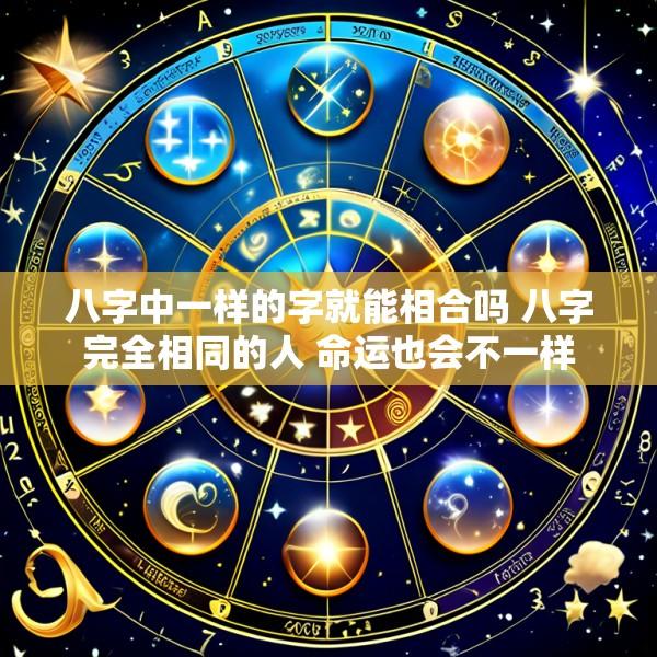 八字中一样的字就能相合吗 八字完全相同的人 命运也会不一样