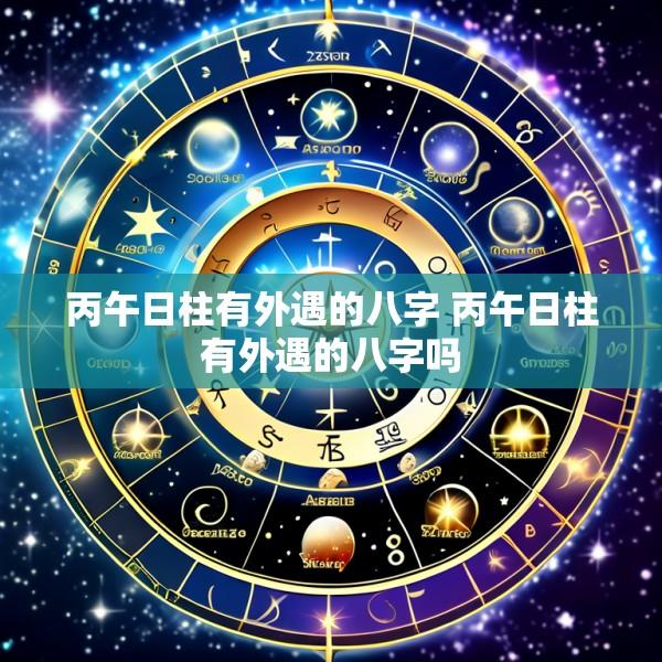 丙午日柱有外遇的八字 丙午日柱有外遇的八字吗