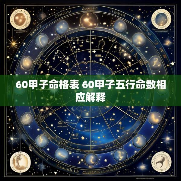 60甲子命格表 60甲子五行命数相应解释