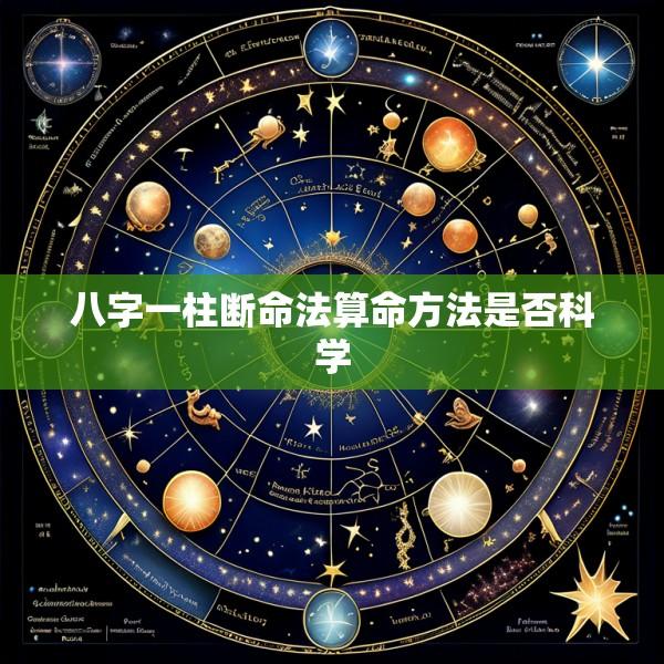 八字一柱断命法算命方法是否科学