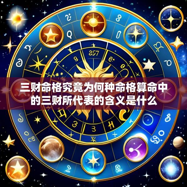 三财命格究竟为何种命格算命中的三财所代表的含义是什么