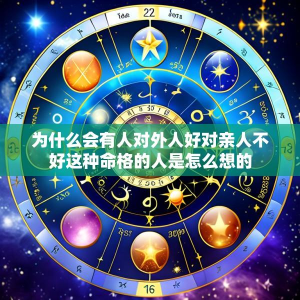 为什么会有人对外人好对亲人不好这种命格的人是怎么想的
