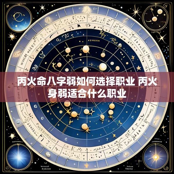 丙火命八字弱如何选择职业 丙火身弱适合什么职业
