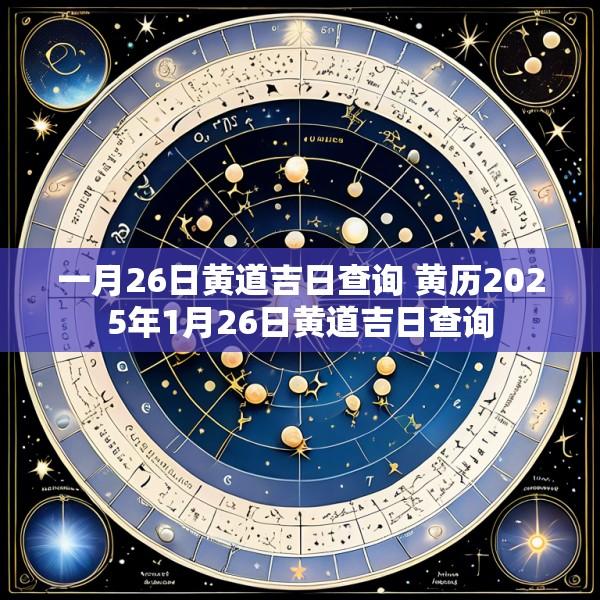 一月26日黄道吉日查询 黄历2025年1月26日黄道吉日查询