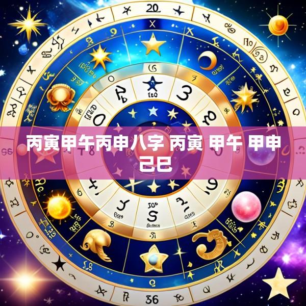 丙寅甲午丙申八字 丙寅 甲午 甲申 己巳