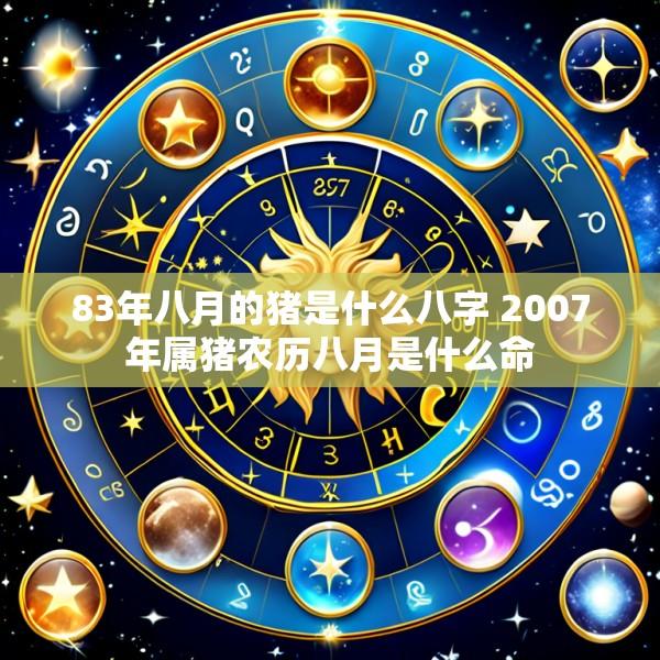 83年八月的猪是什么八字 2007年属猪农历八月是什么命