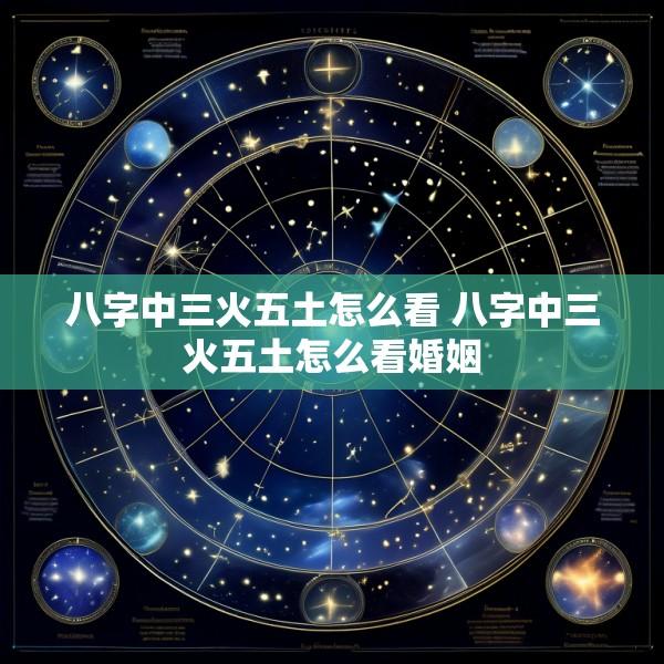 八字中三火五土怎么看 八字中三火五土怎么看婚姻