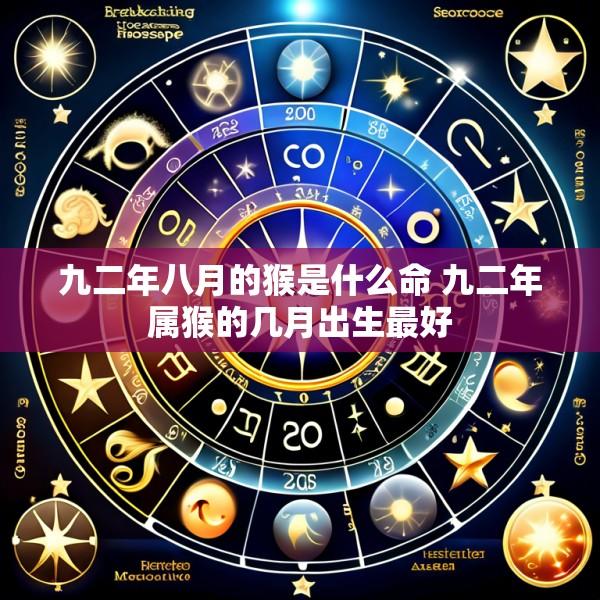 九二年八月的猴是什么命 九二年属猴的几月出生最好