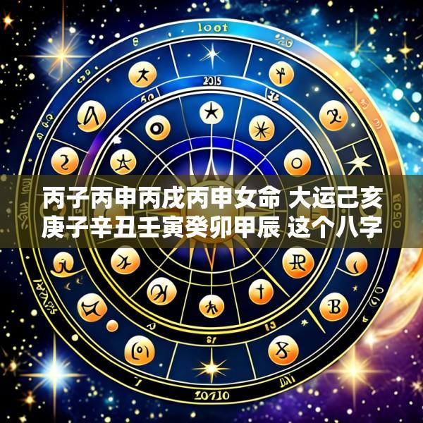 丙子丙申丙戌丙申女命 大运己亥庚子辛丑壬寅癸卯甲辰 这个八字怎么样
