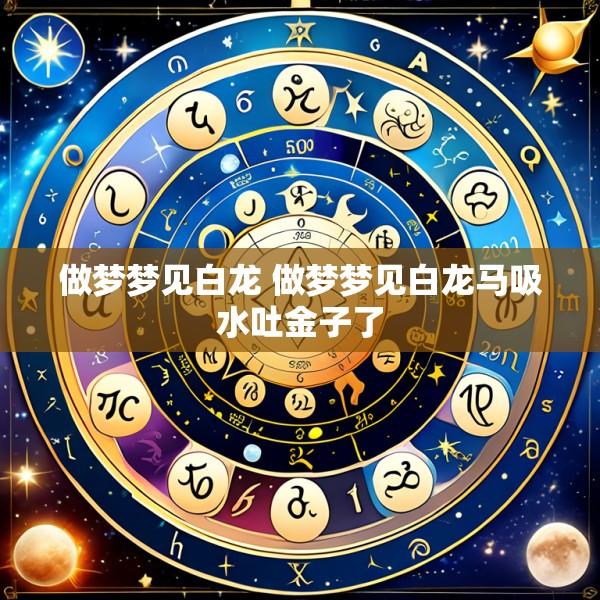 做梦梦见白龙 做梦梦见白龙马吸水吐金子了