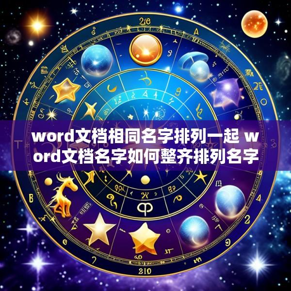 word文档相同名字排列一起 word文档名字如何整齐排列名字