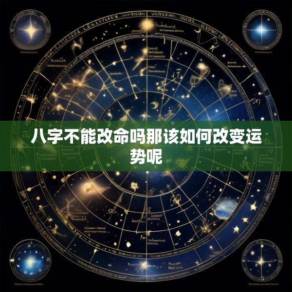 八字不能改命吗那该如何改变运势呢