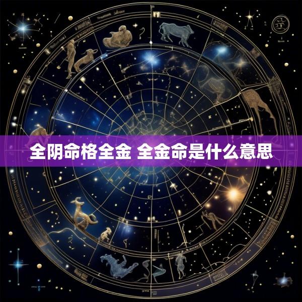 全阴命格全金 全金命是什么意思