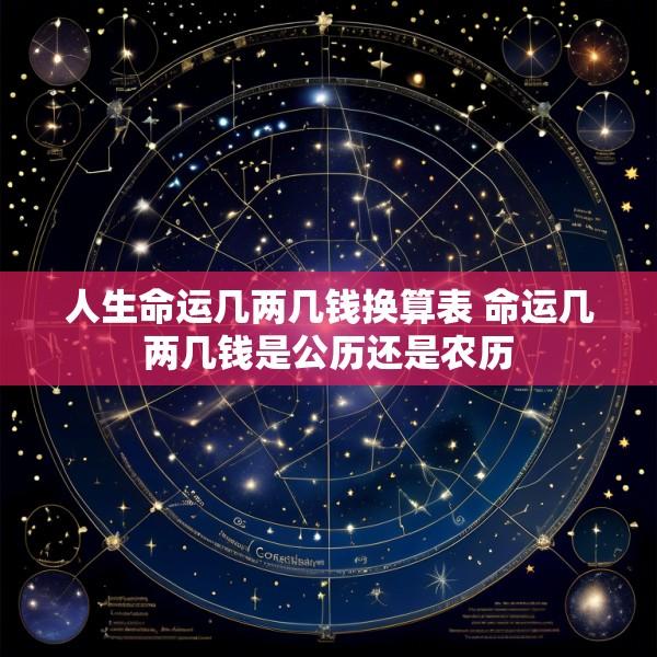 人生命运几两几钱换算表 命运几两几钱是公历还是农历