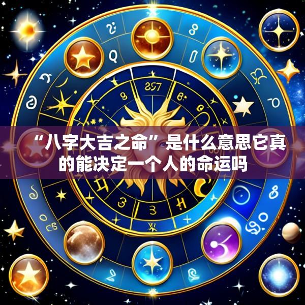 “八字大吉之命”是什么意思它真的能决定一个人的命运吗