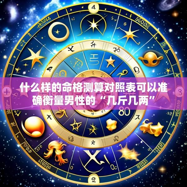 什么样的命格测算对照表可以准确衡量男性的“几斤几两”
